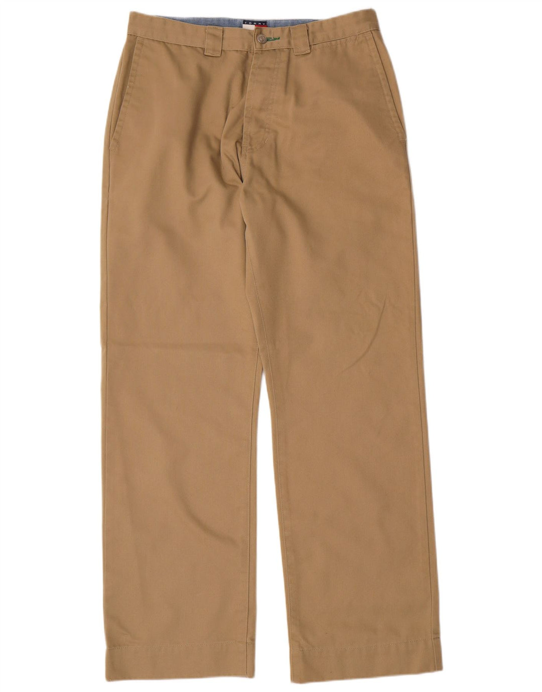 TOMMY HILFIGER Mens Straight Chino Trousers W32 L32 Beige Polyester