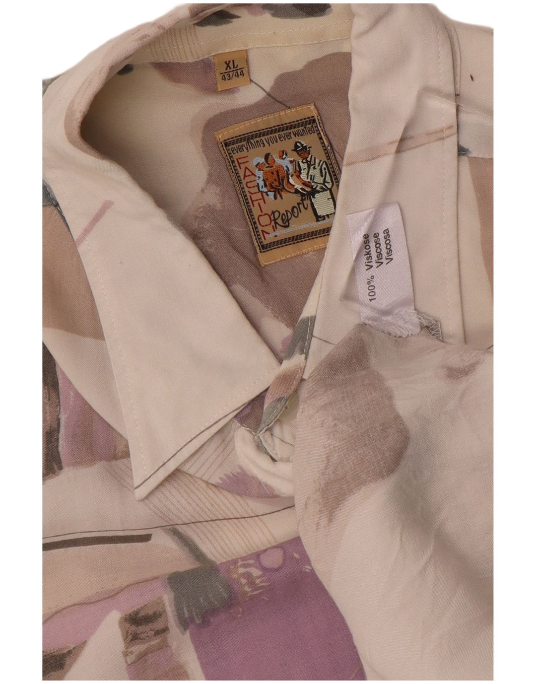 Cămașă pentru bărbați VINTAGE cu model abstract Mărimea 43/44 XL multicoloră