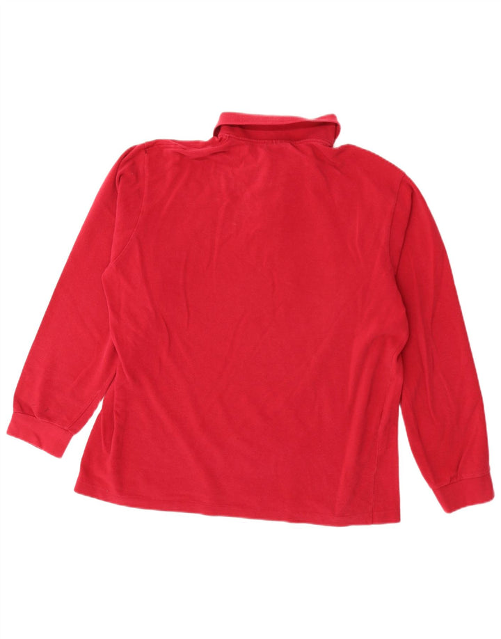 Tricou polo pentru bărbați Lacoste cu mânecă lungă, mărimea 5, bumbac roșu mare
