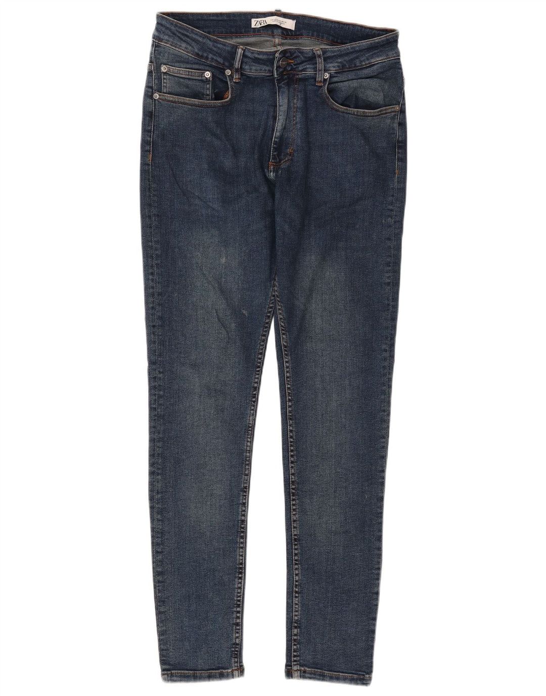 Blugi skinny pentru bărbați Zara EU 42 Large W32 L30 Albastru