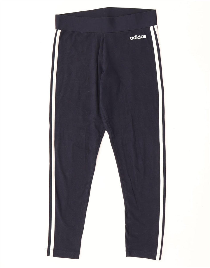 Leggings pentru femei Adidas Marea Britanie 12/14, bumbac mediu albastru bleumarin