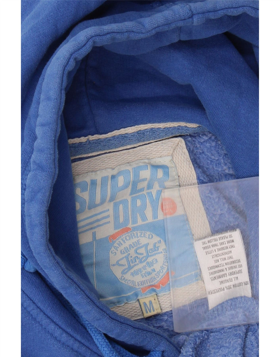 Pulover cu glugă grafic Superdry pentru bărbați, bumbac albastru mediu