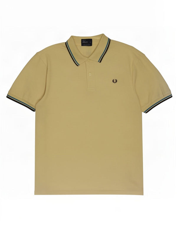Cămașă polo Fred Perry pentru bărbați XL, bumbac cu dungi galbene