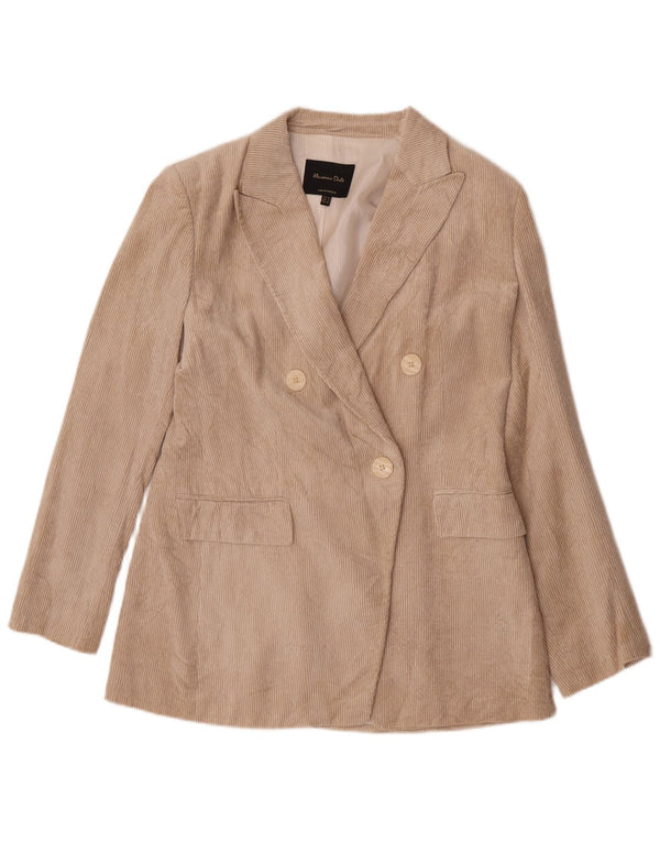 Massimo Dutti Jachetă Blazer din velur pentru femei EU 40 Bej mediu