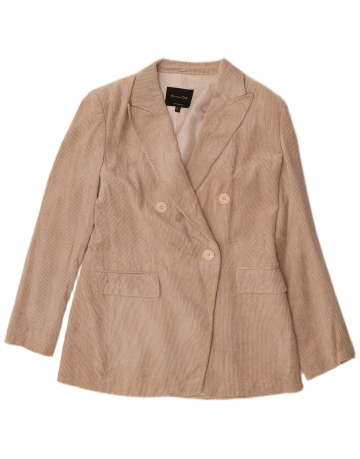 Massimo Dutti Jachetă Blazer din velur pentru femei EU 40 Bej mediu