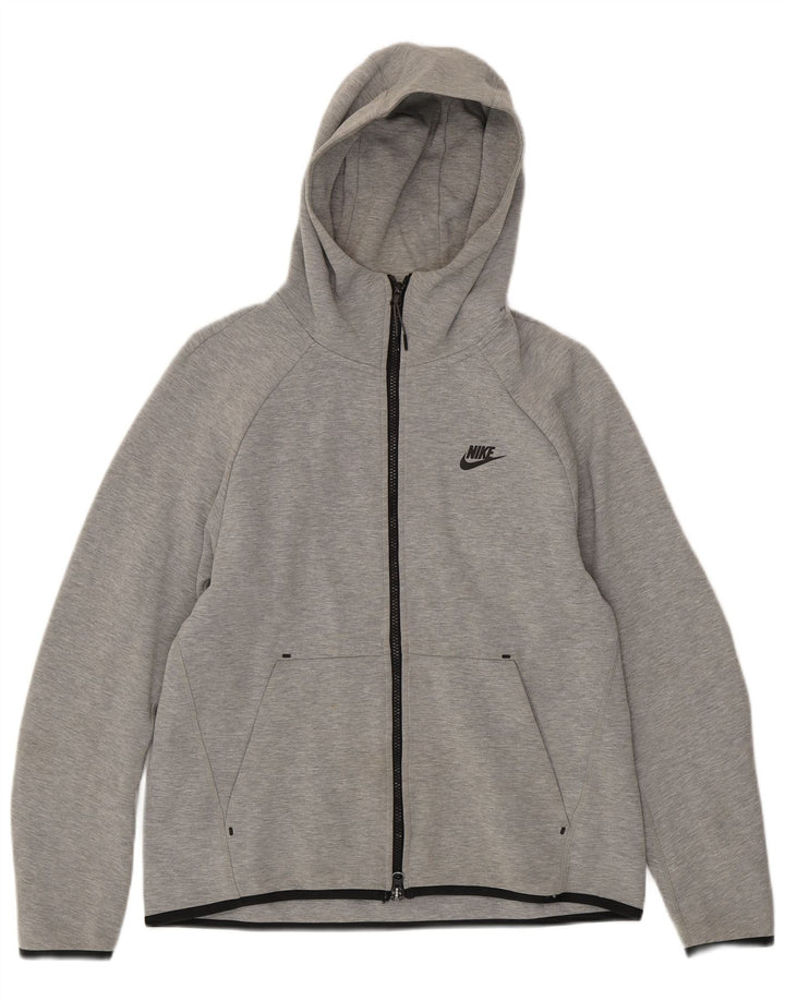 Pulover Nike pentru bărbați, cu fermoar, bumbac, gri mediu