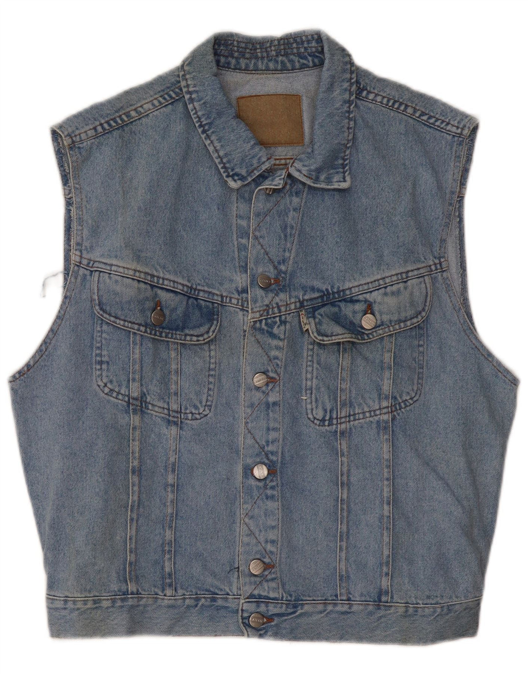 Gilet Vintage pentru bărbați din denim UK 36 Small Blue