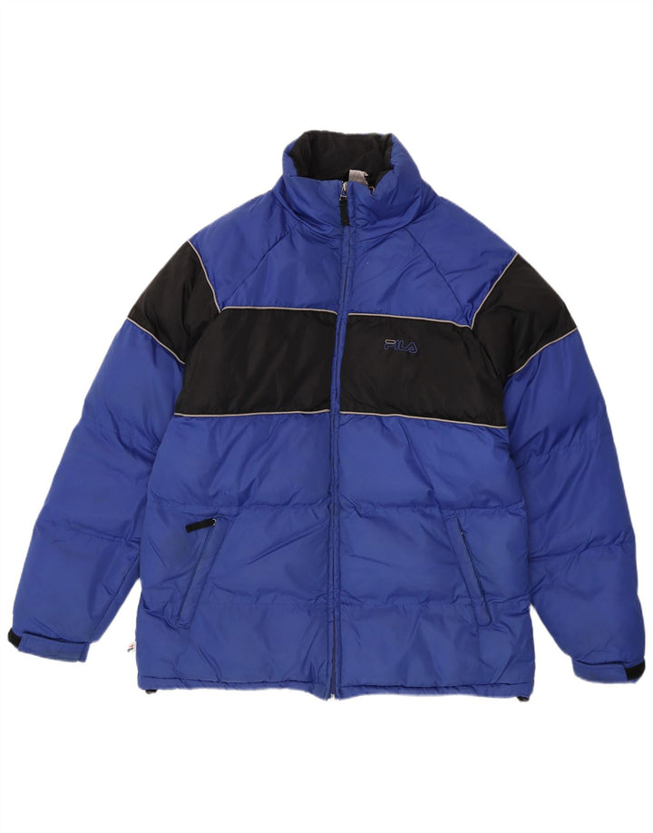 Jachetă căptușită pentru bărbați Fila Regular Fit UK 38 Medium Blue Colorblock Nylon