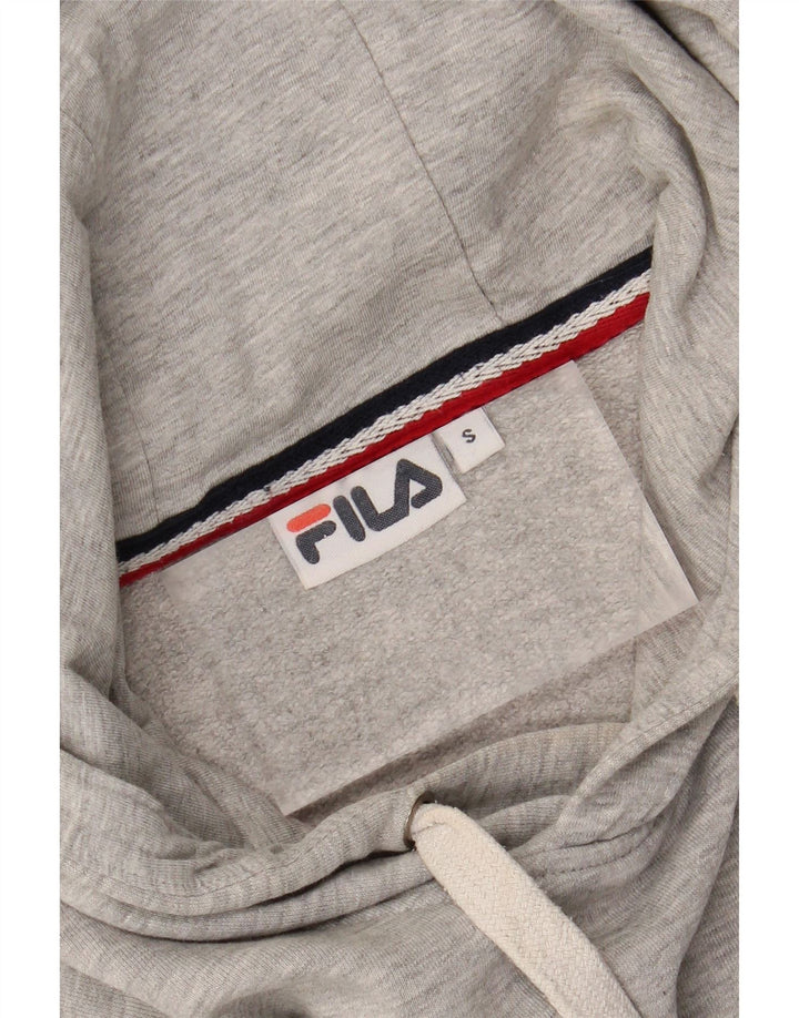FILA Mens Graphic Hoodie Jumper Small Grey Cotton Vintage Fila and Second-Hand Fila from Messina Hembry 