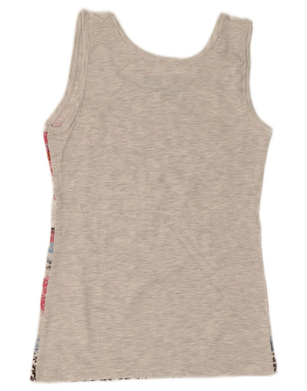 Bluză cu vestă grafică Roma Hard Rock pentru femei UK 8 Small Gri Fair Isle Cotton