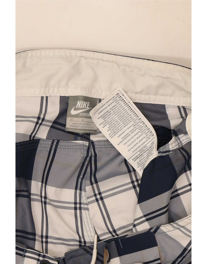 Pantaloni scurți de înot Nike pentru bărbați, poliester cu carouri medii bleumarin