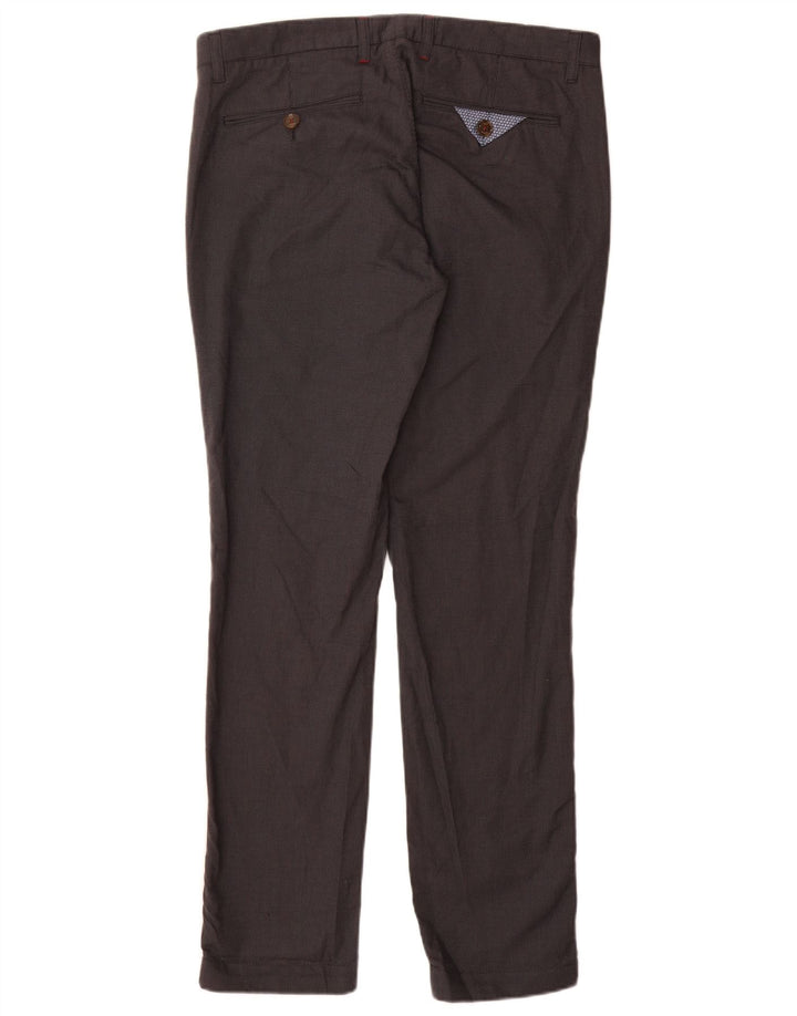 Ted Baker Pantaloni de costum slim pentru bărbați L34 L32 bumbac gri