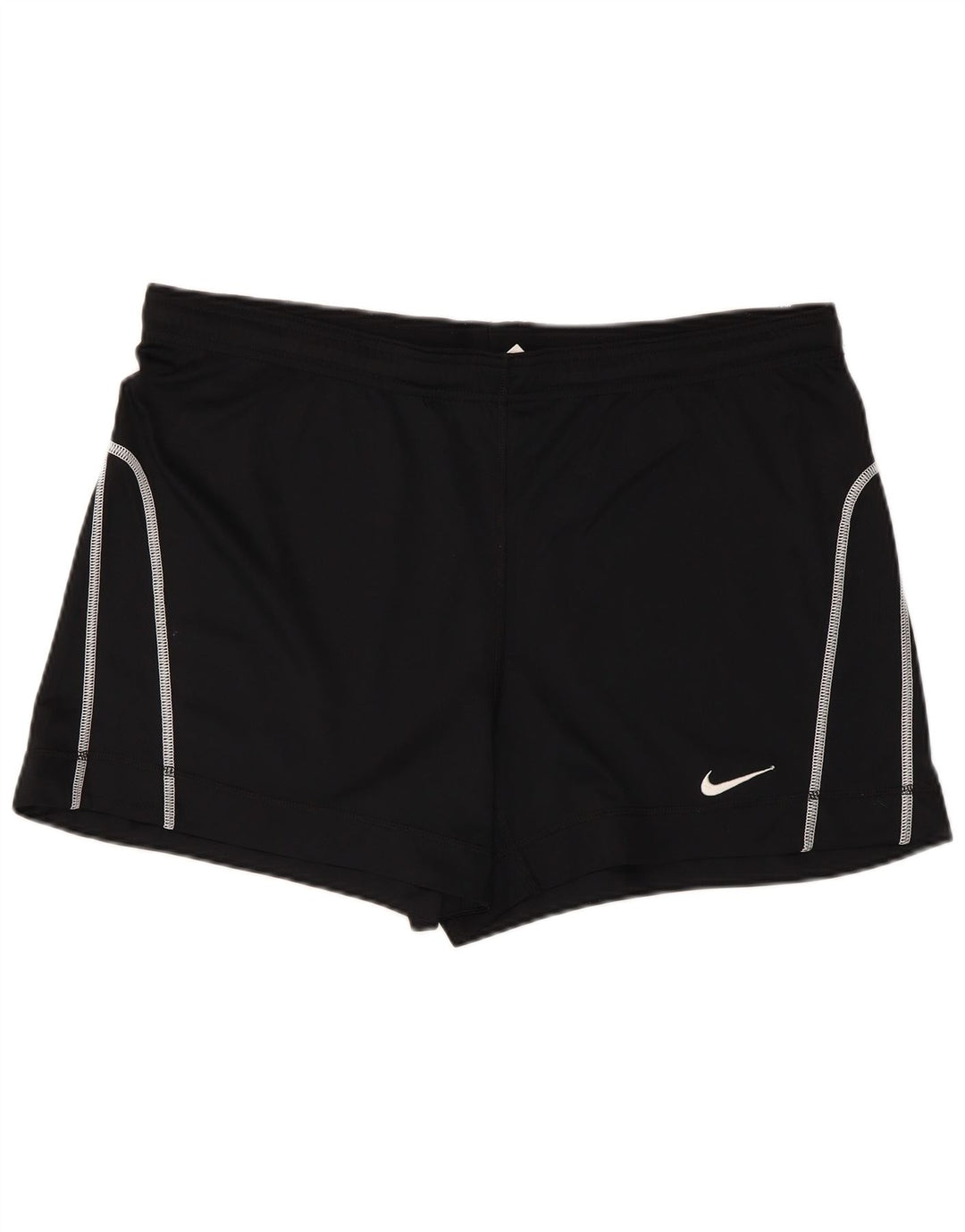 Pantaloni scurti sport NIKE Dri Fit pentru femei Marea Britanie 16/18 Poliester negru mare