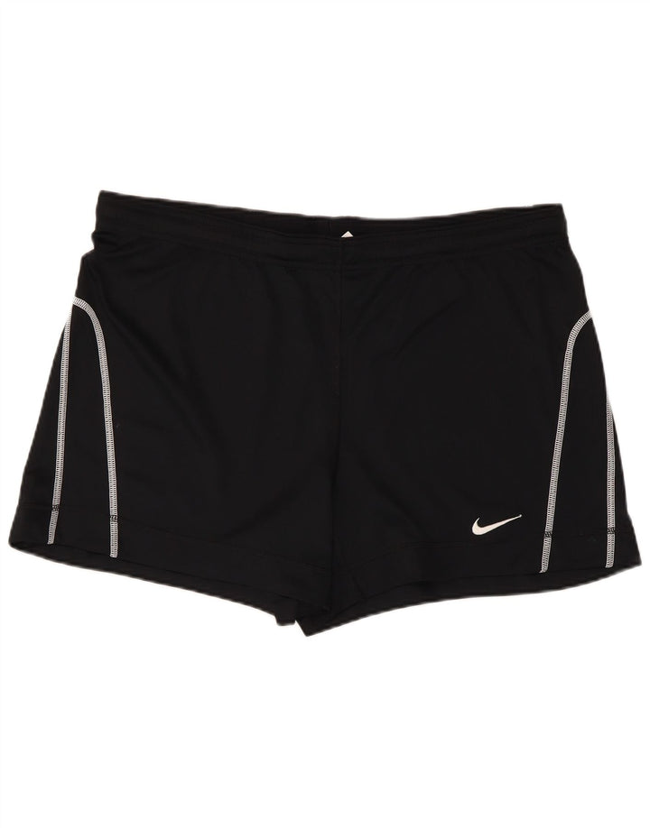 Pantaloni scurti sport NIKE Dri Fit pentru femei Marea Britanie 16/18 Poliester negru mare