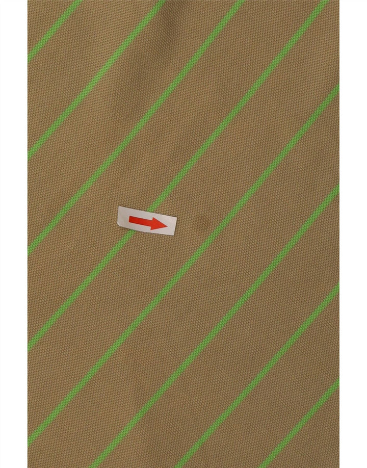 Tricou polo Nike pentru bărbați, bumbac cu dungi kaki mediu