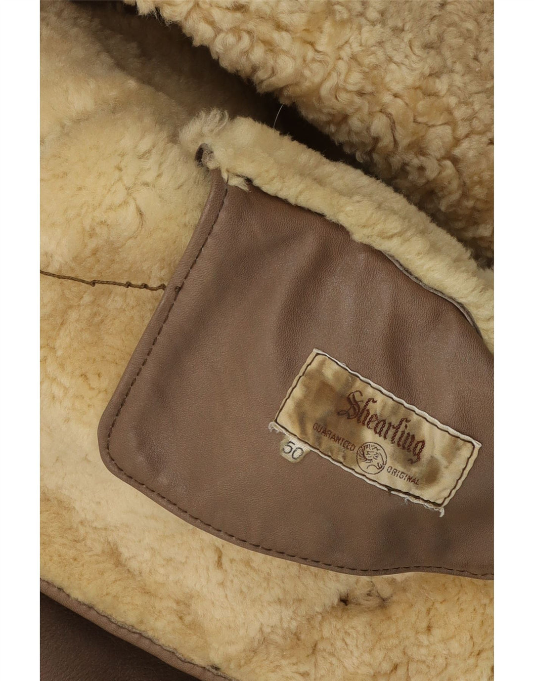 Jachetă vintage bărbătească din shearling IT 50 mare, gri din piele
