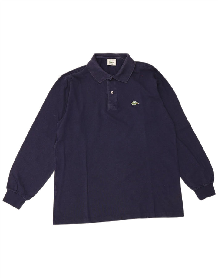 Tricou polo pentru bărbați Lacoste cu mânecă lungă, mărimea 4, albastru bleumarin mediu