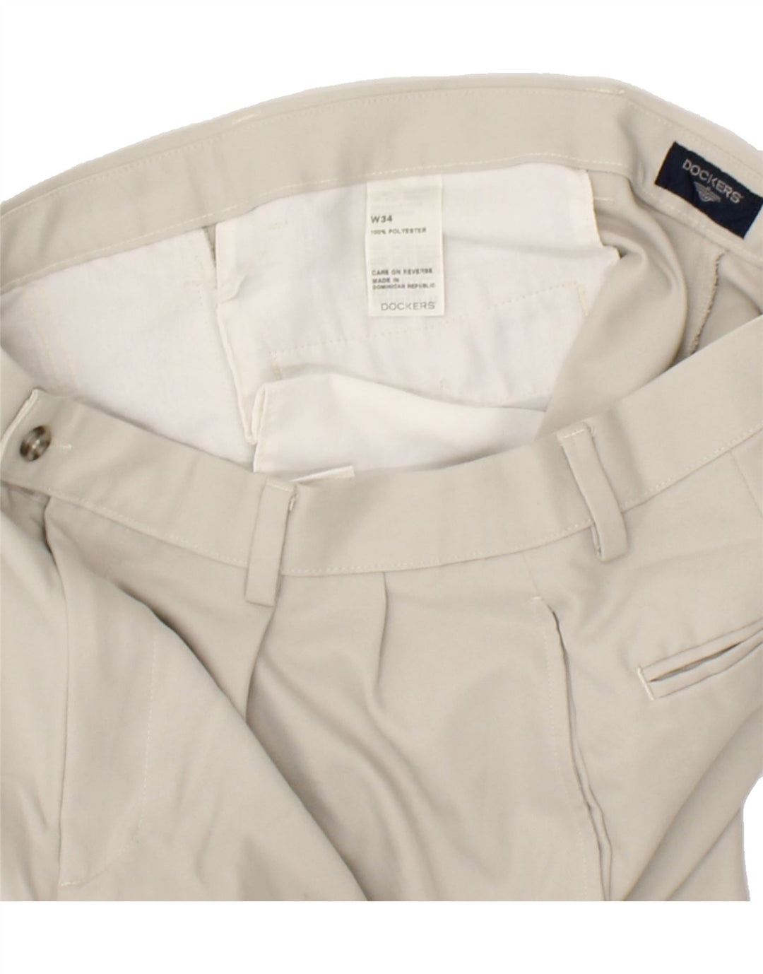 DOCKERS Mens Chino Shorts W34 Large Grey Polyester Vintage Dockers and Second-Hand Dockers from Messina Hembry 