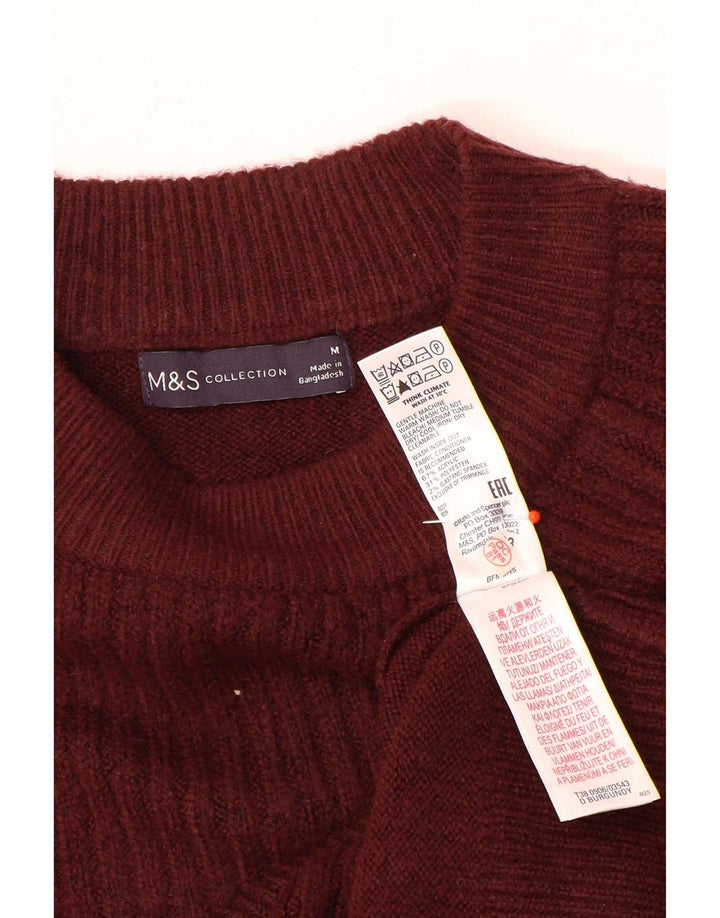 Pulover pentru femei Marks & Spencer cu decolteu triplu UK 14 Burgundy mediu
