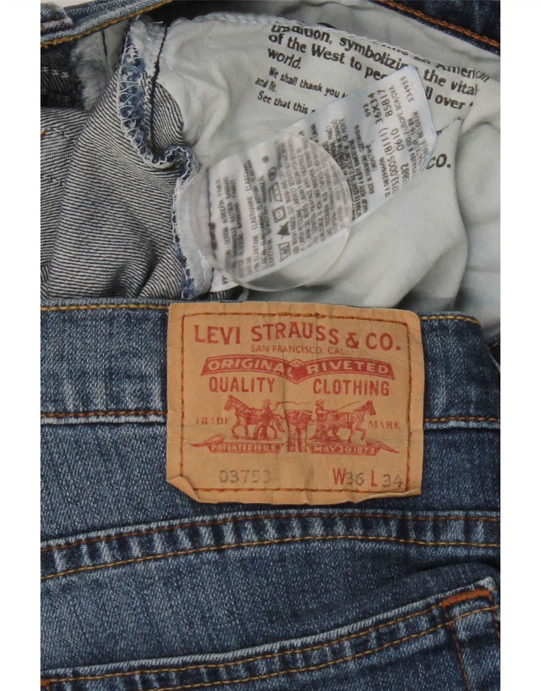 Blugi drepti pentru bărbați Levi's W36 L29 Bumbac albastru