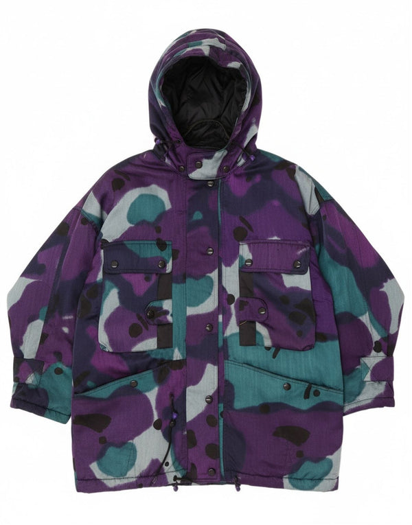 Jachetă căptușită supradimensionată cu glugă pentru femei Gil Bret UK 20 2XL Camuflaj violet