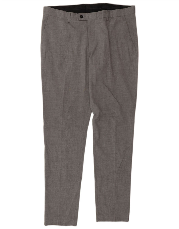 Pantaloni de costum slim pentru bărbați Zara EU 46 XL W36 L33 Gri Poliester