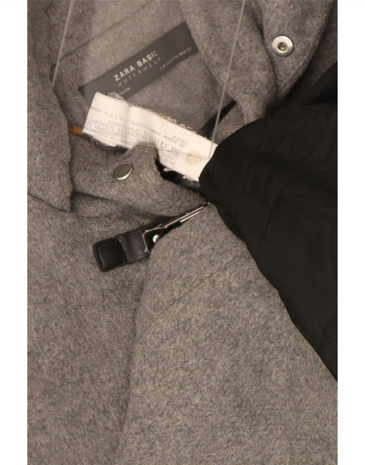 Jachetă duffle cu glugă pentru femei Zara UK 18 XL poliester gri