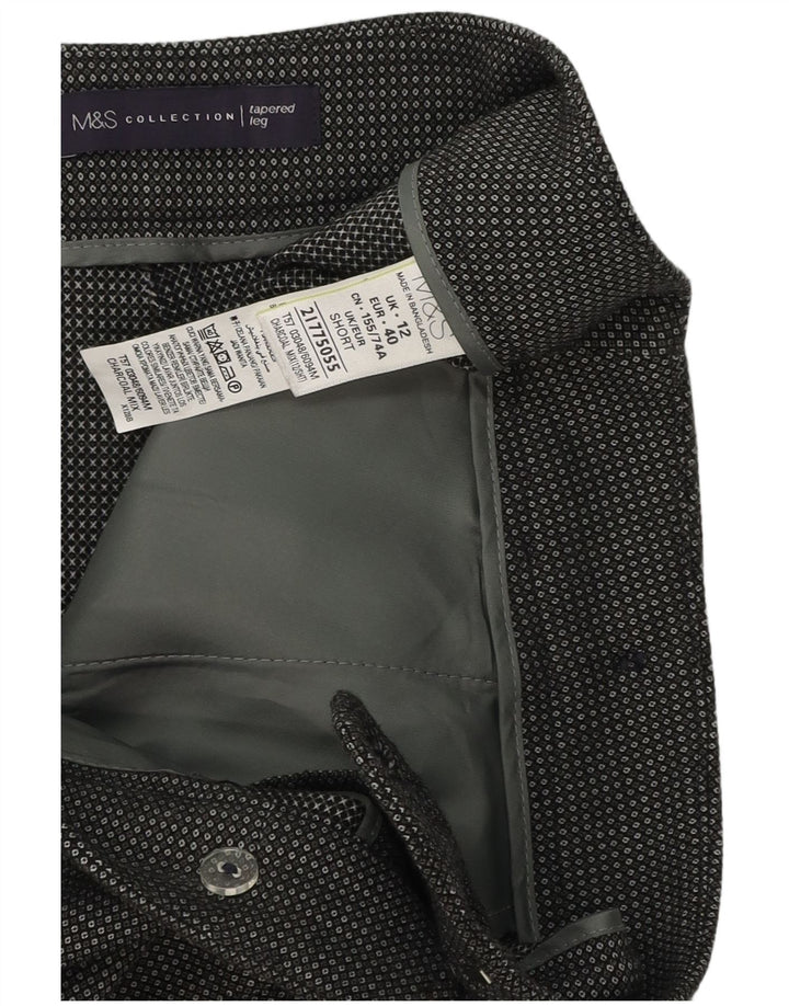 Marks & Spencer Pantaloni de costum scurt pentru femei UK 12 Medium W34 L26 Gri Check