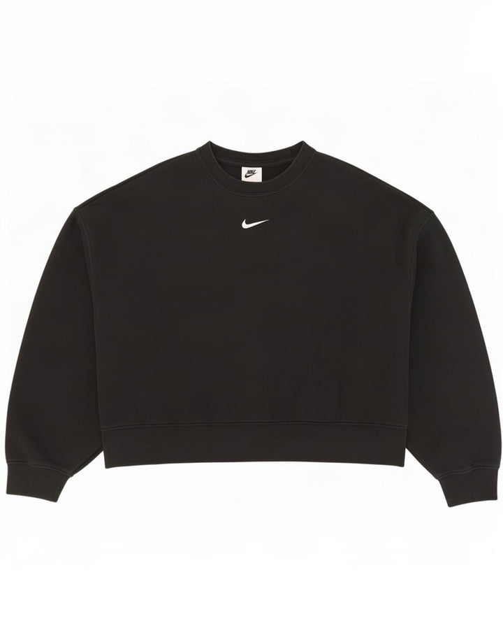Pulover supradimensionat pentru femei Nike UK 10 Bumbac negru mic