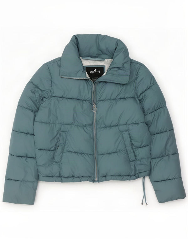 Jachetă căptușită supradimensionată pentru femei Hollister UK 10 Small Blue Poliester