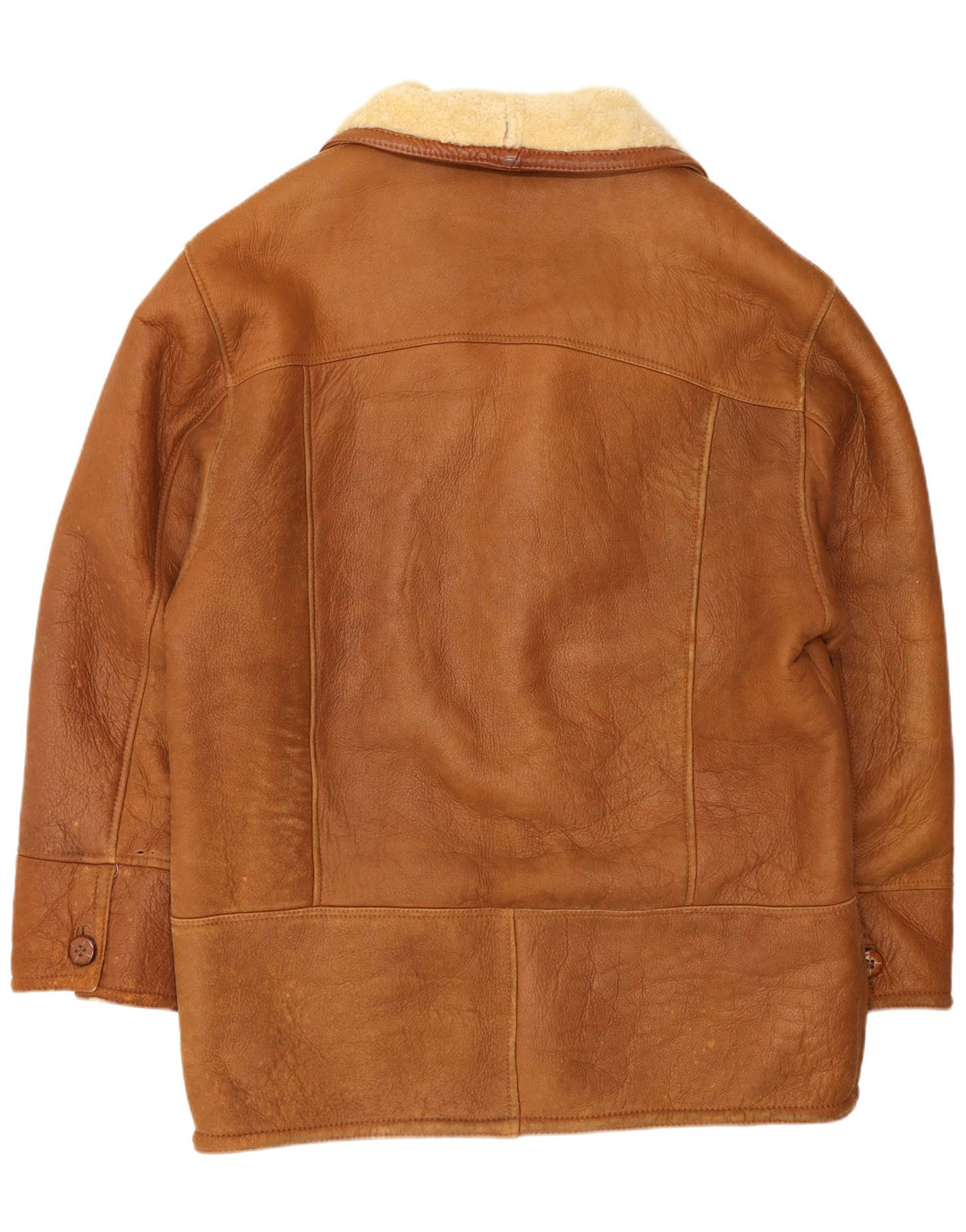 Jachetă vintage pentru bărbați din shearling UK 42 XL maro din shearling