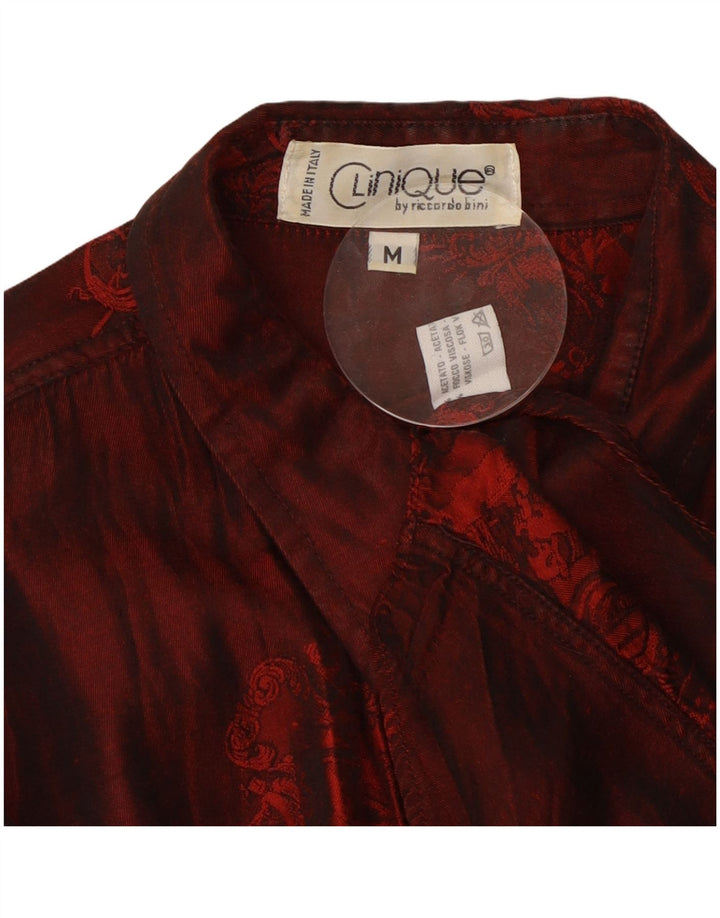 Cămașă Bărbați CLINIQUE By Riccardo Bini Medium Burgundy Acetat Floral