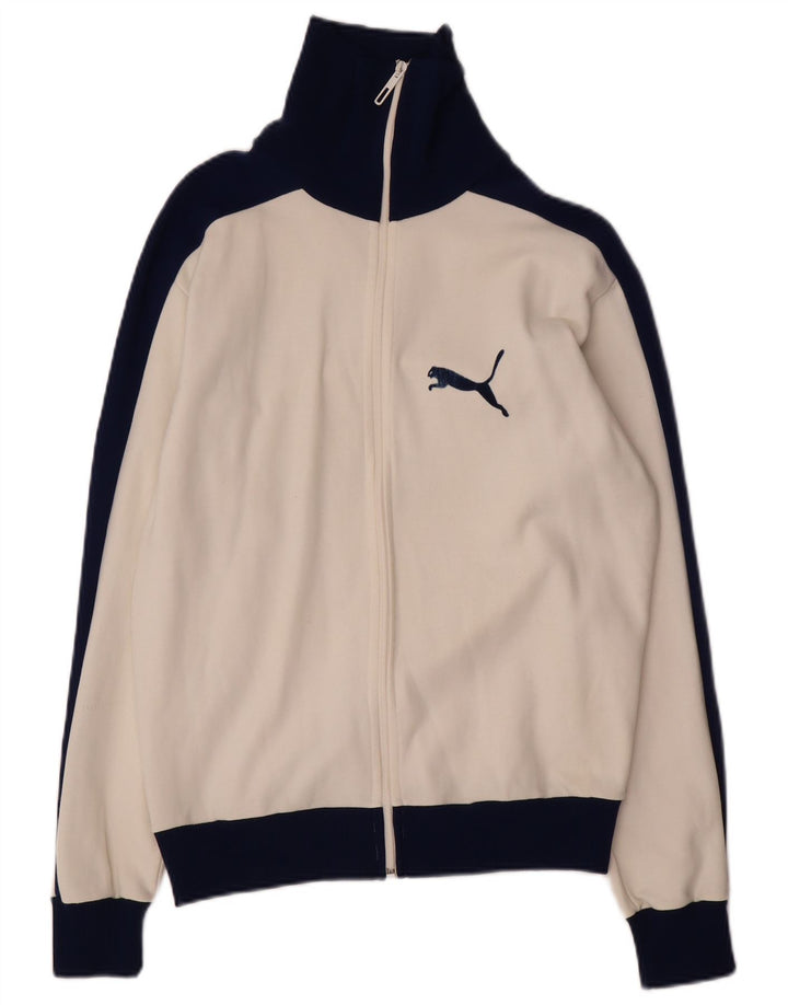 Jachetă de top cu trening grafic Puma pentru femei UK 16, mare, alb, color block