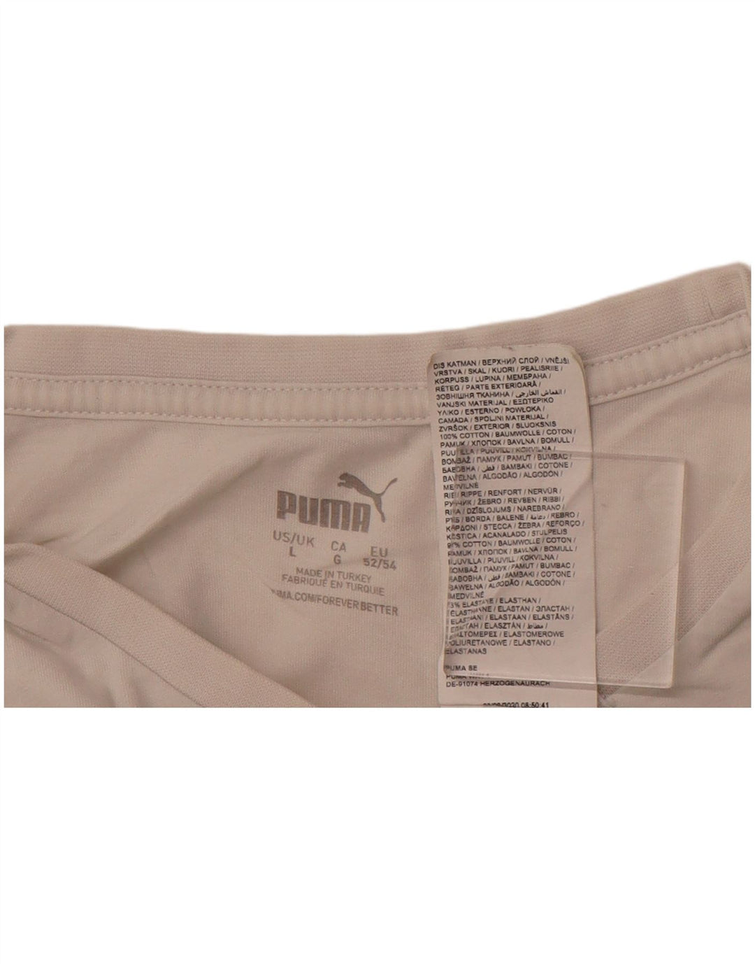 PUMA Mens Graphic T-Shirt Top Large White Cotton