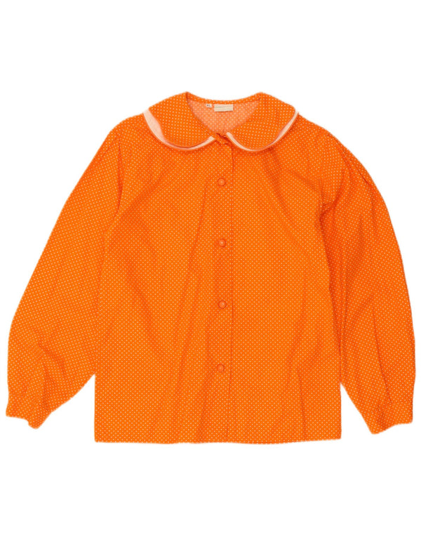 Cămașă Benetton pentru femei UK 18 XL Orange Spotted Bumbac