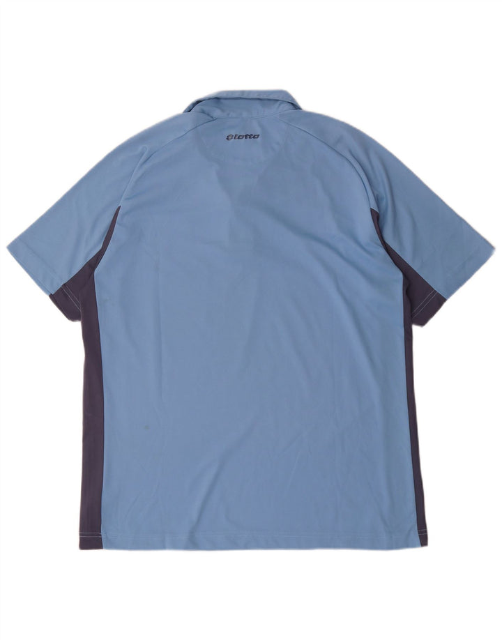 Tricou Polo cu guler cu fermoar pentru bărbați Lotto XL, culoare albastru bloc de culoare, poliester
