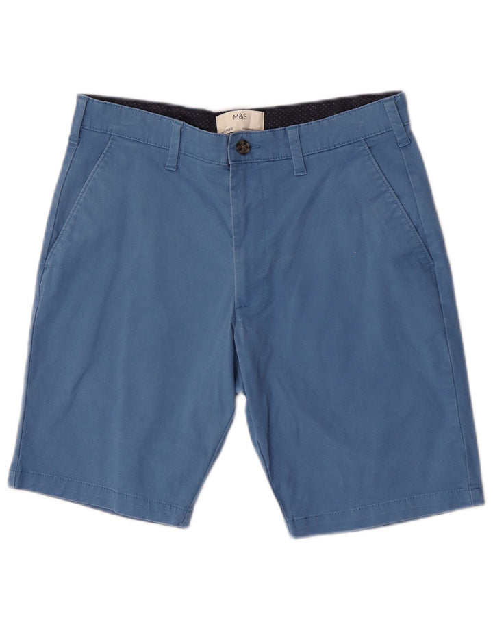 Pantaloni scurți chino pentru bărbați Marks & Spencer W30, bumbac albastru mediu