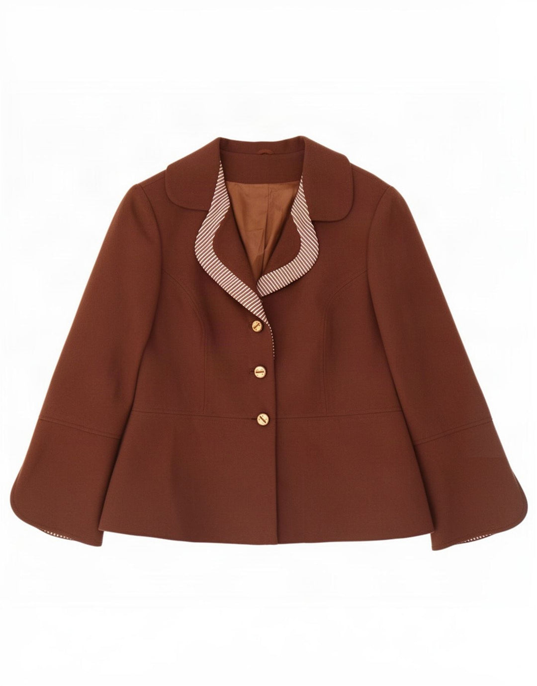 Jachetă vintage pentru femei cu 3 nasturi IT 50 XL maro