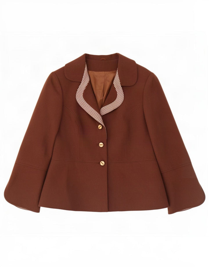 Jachetă vintage pentru femei cu 3 nasturi IT 50 XL maro
