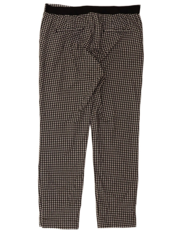 Pantaloni chino subțiri pentru femei Zara XL W32 L27 Poliester vichy negru