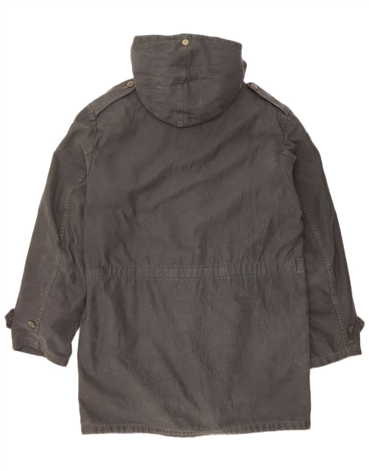 Jachetă parka cu glugă vintage pentru bărbați UK 38, gri mediu