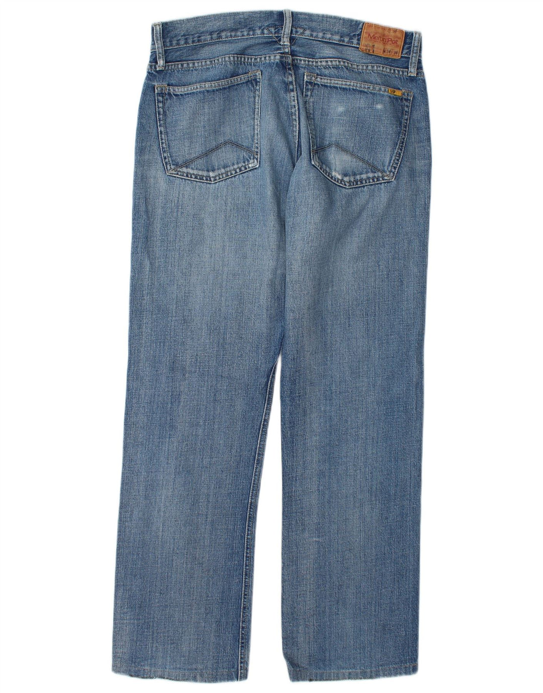 MELTIN' POT Mens Straight Jeans W34 L30 Blue Cotton