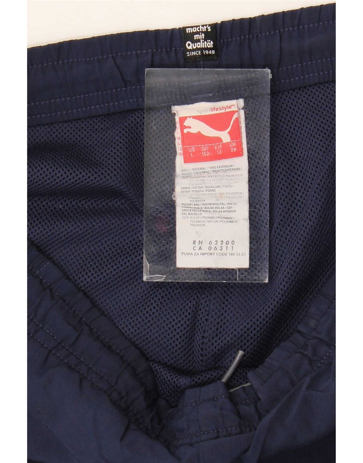 Pantaloni scurți sport grafic Puma pentru băieți 13-14 ani poliester bleumarin