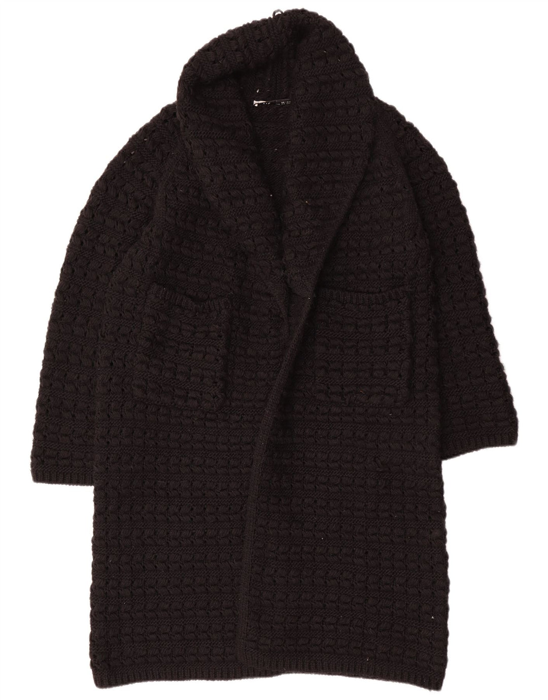Pulover cardigan deschis supradimensionat pentru femei Zara UK 14 Medium Negru