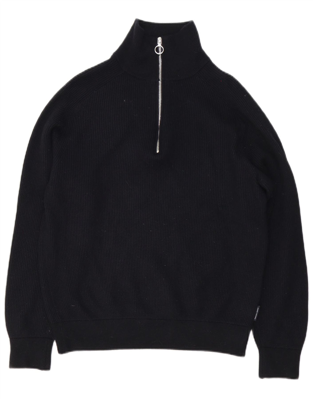 Pulover Armani Exchange pentru bărbați, cu fermoar, cu gât, bumbac mare, negru
