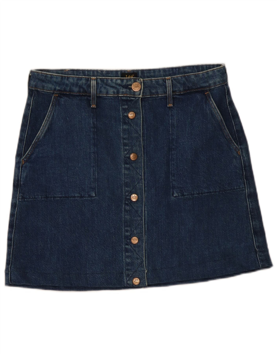 Fusta mini denim pentru femei LEE W29 bumbac albastru mediu