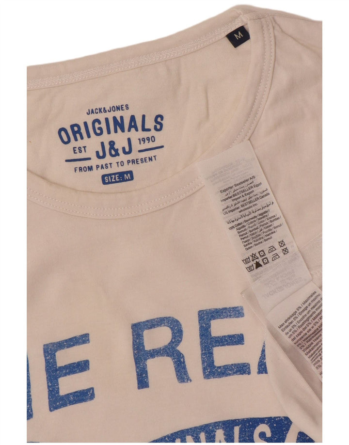 Tricou cu grafic Jack & Jones pentru bărbați Top mediu din bumbac alb
