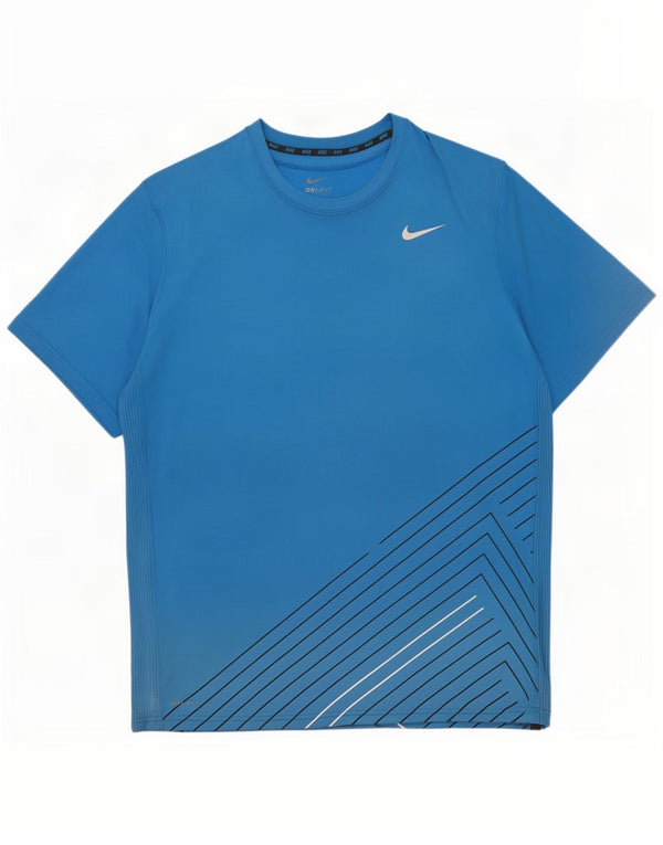 Tricou pentru bărbați Nike Dri Fit Top 2XL, albastru, poliester geometric
