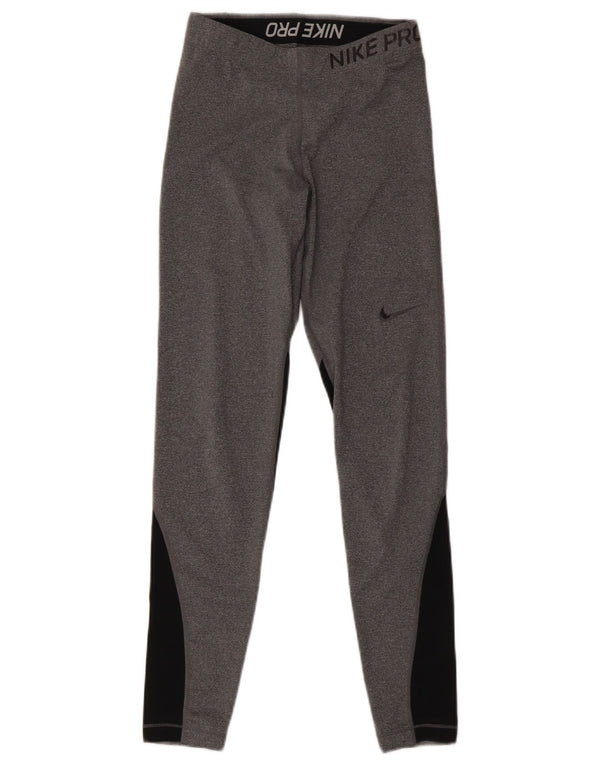 Leggings pentru femei Nike UK 8 mici, gri, sport, blocuri de culoare