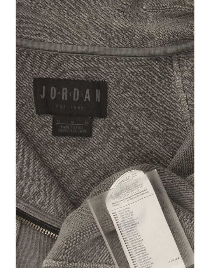 Hanorac Jordan pentru bărbați, cu fermoar, cu gât, din bumbac, gri mediu